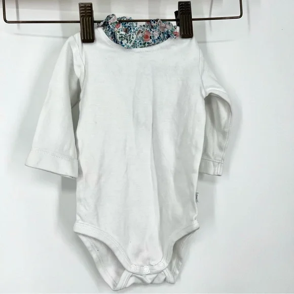 Jacadi One Pieces Jacadi Baby Girl White Floral Collar Long - Main Image